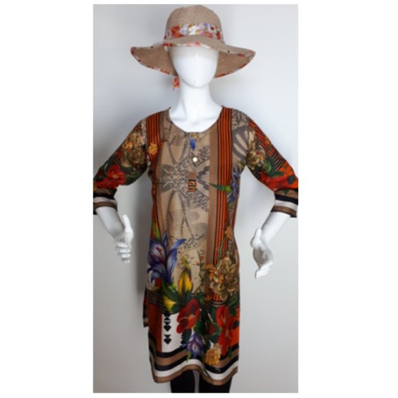 Women's Multi Season Multi Color Floral Dress - Picture 5 of 8